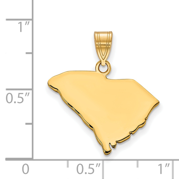 Sterling Silver/Gold-plated South Carolina State Pendant - Picture 2 of 2